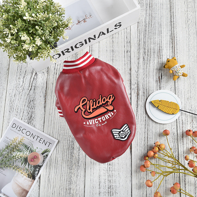 Dog-themed fleece-lined flight jacket