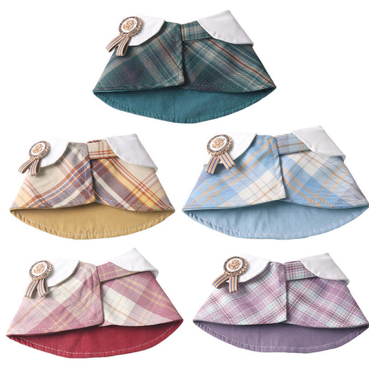 Velcro British checkered pet cape