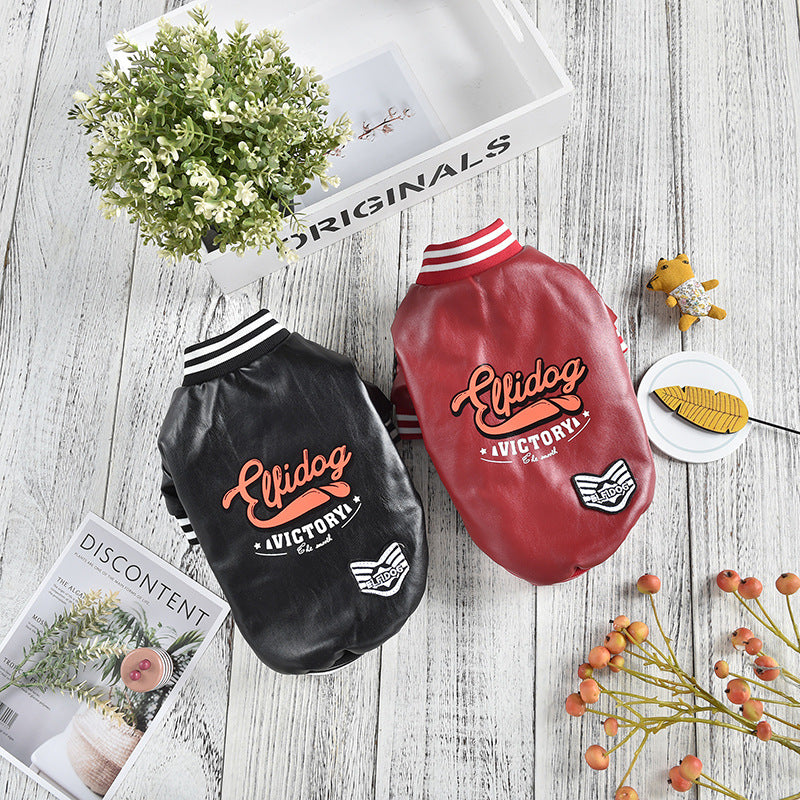 Dog-themed fleece-lined flight jacket