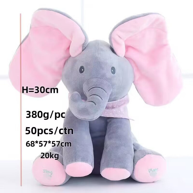 Singing Electric Plush Toy Elephant with Peek-A-Boo Function