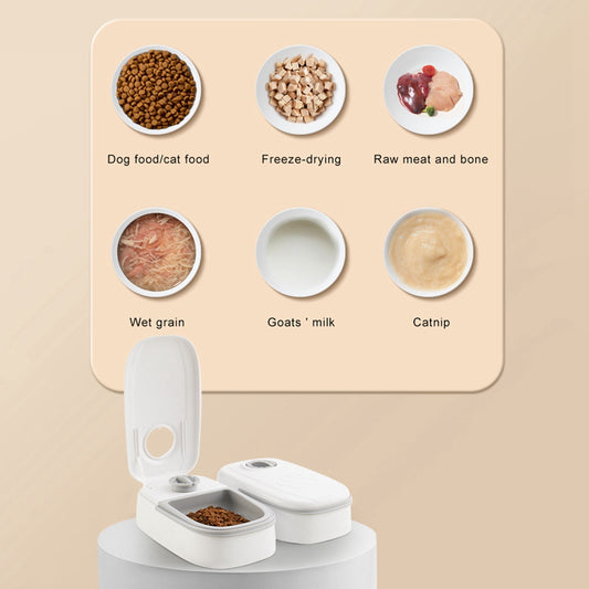 Pet Automatic Feeding Timing Feeder Division Bowl Timing Quantitative Dry and Wet Two Feeding Pet Bowl
