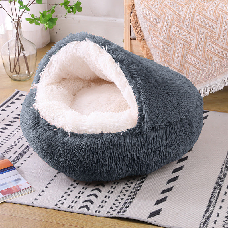 Winter two-in-one super semi-enclosed pet bed