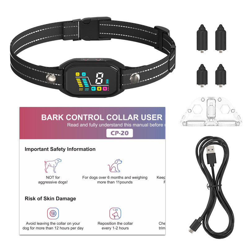 Color screen intelligent bark-stopping electric shock collar