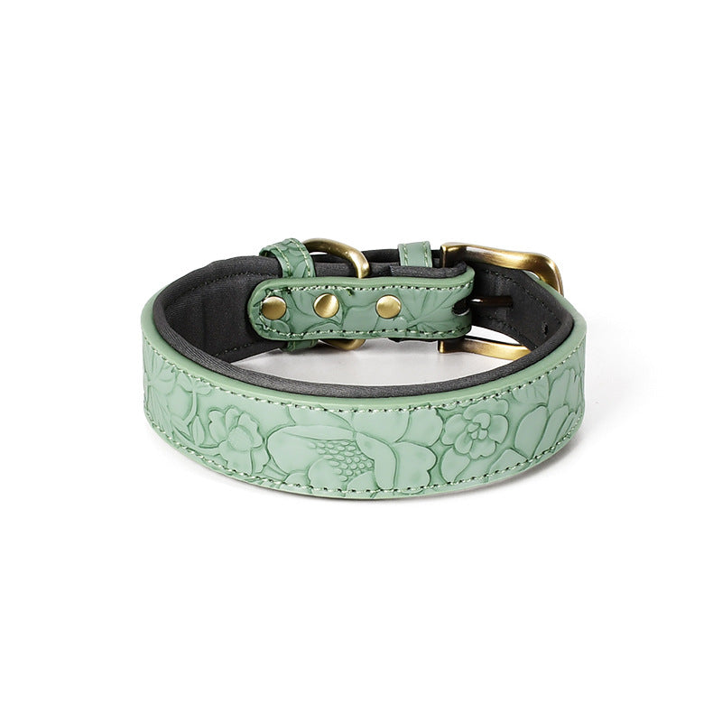 Patterned Leather Dog Collar