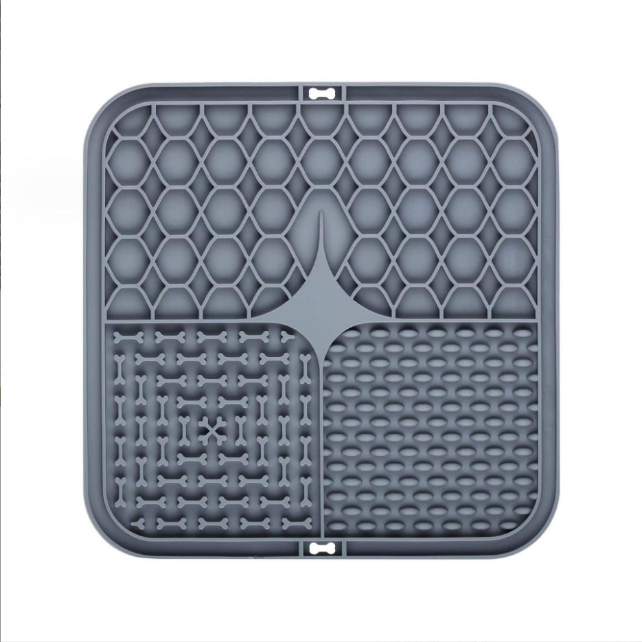 Silicone Pet Licking Mat Slow Feeder with Suction Base ? Anti-Choke Dog/Cat Food Bowl