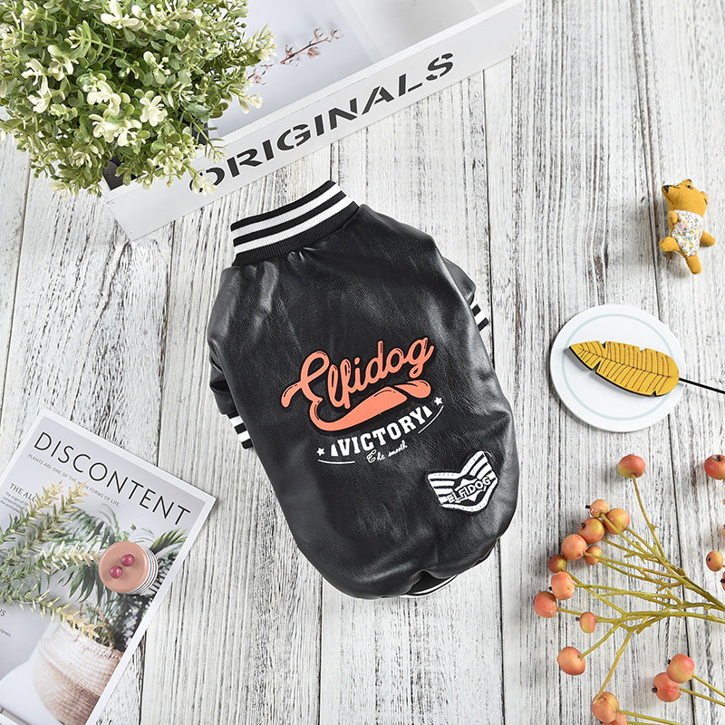 Dog-themed fleece-lined flight jacket