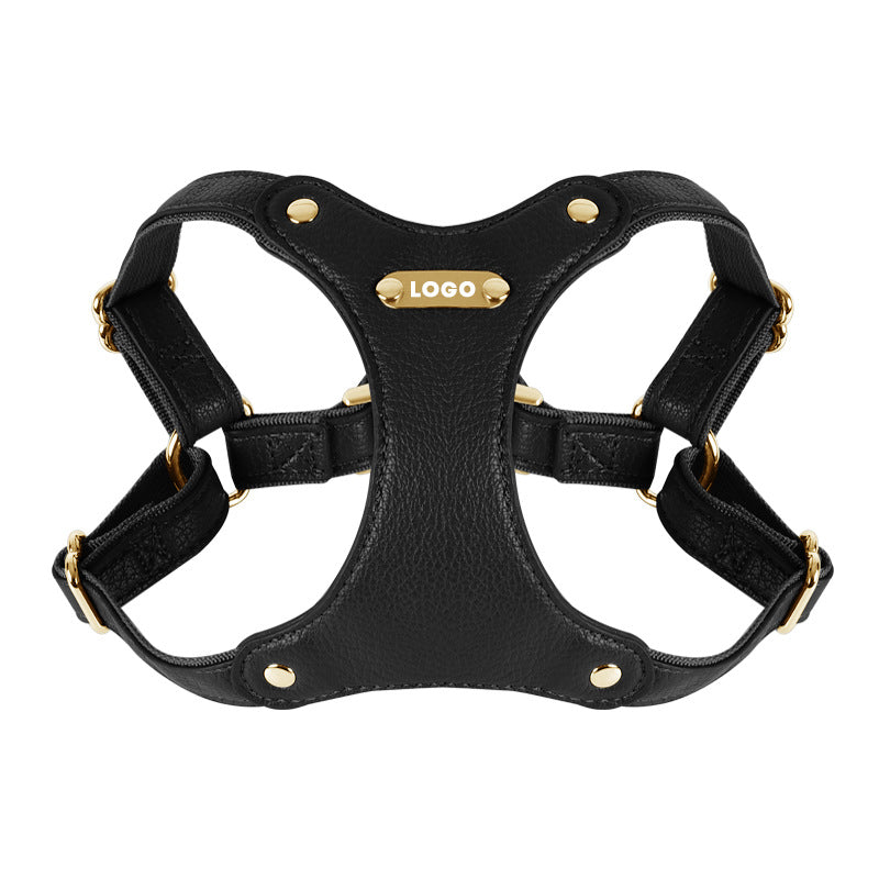 Leather Dog Harness and Leash Set