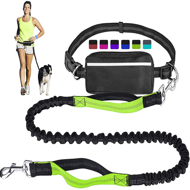 Pet running leash exercise waist bag set