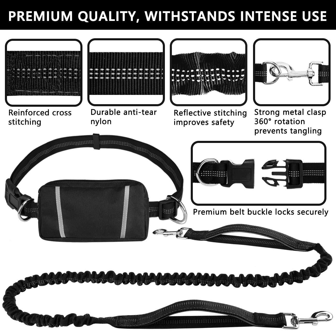 Hands-Free Adjustable Dog Leash with Zipper Pouch