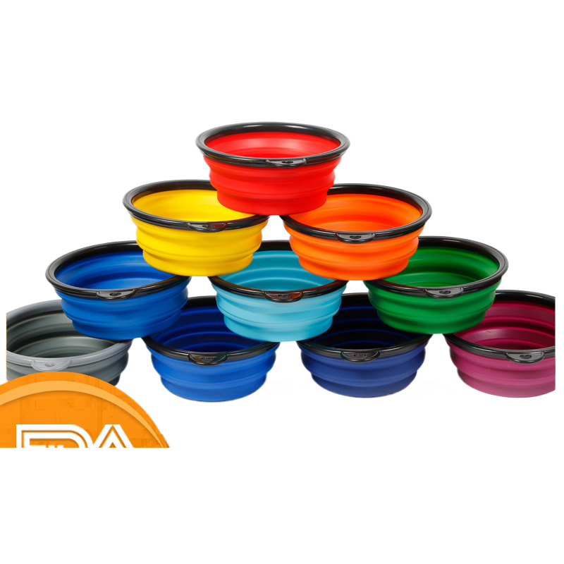 Foldable plastic dog bowl