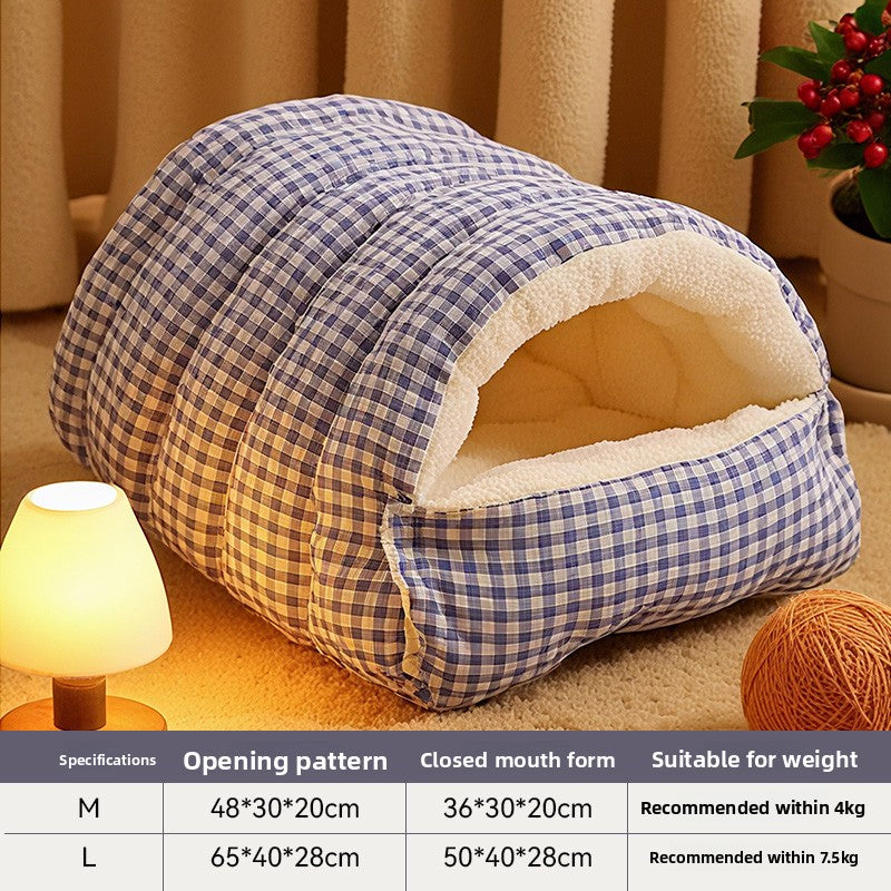 Removable Washable Windproof Cat Dog Bed Enclosed Pet Nest