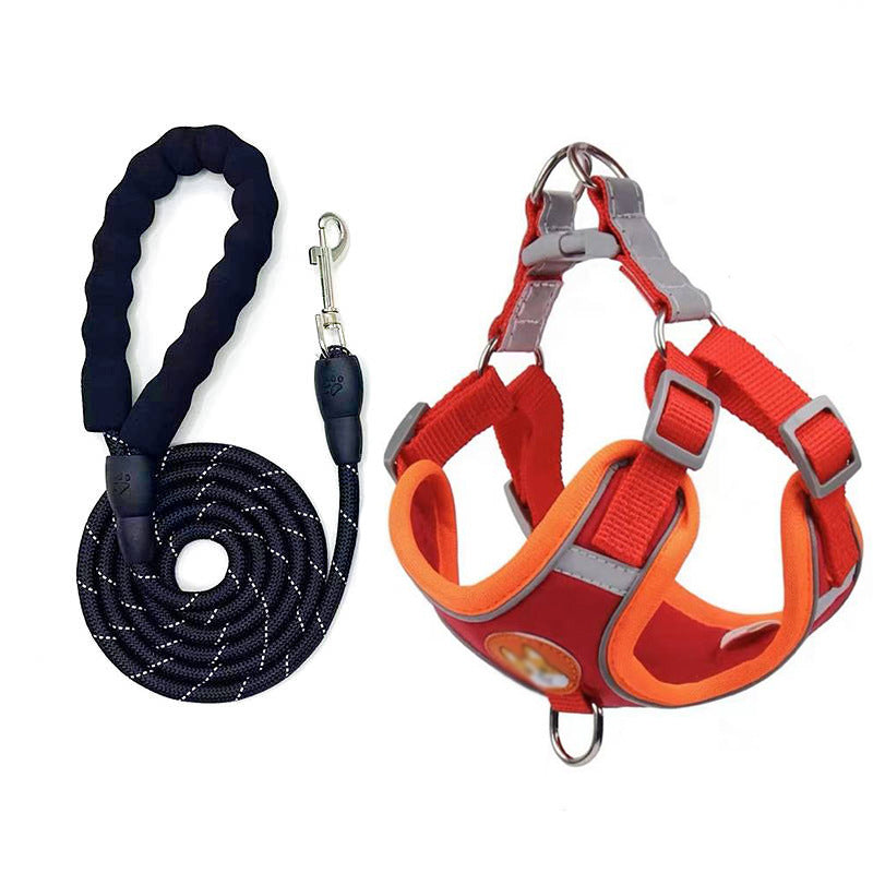 Adjustable Vest Dog Harness with Reflective Rope