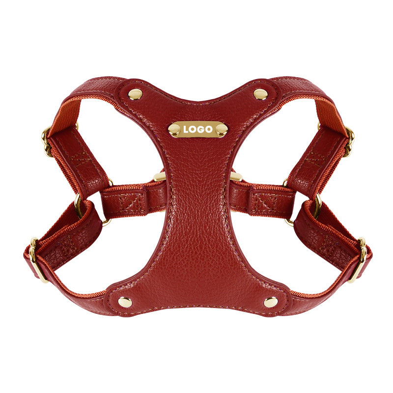 Leather Dog Harness and Leash Set