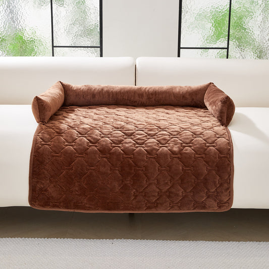 Plush Bone-Shaped Pet Bed with Pillow