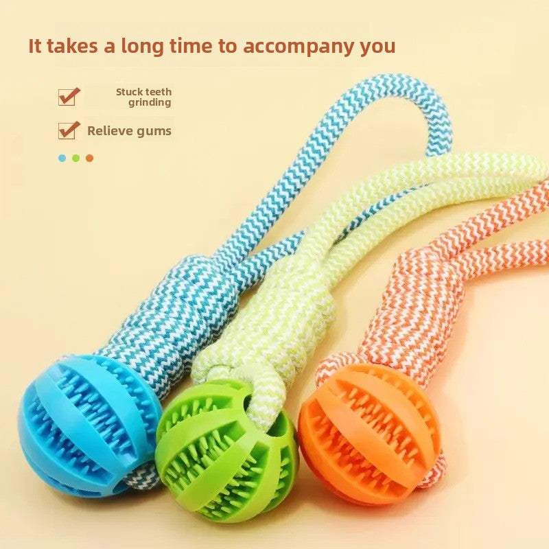 Tug-of-war food leak ball dog toy