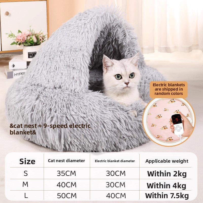 Electric Heated Cat Bed with Adjustable Temperature