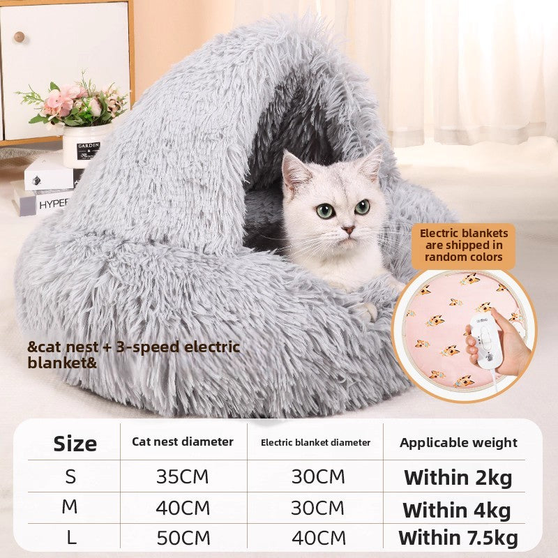 Electric Heated Cat Bed with Adjustable Temperature