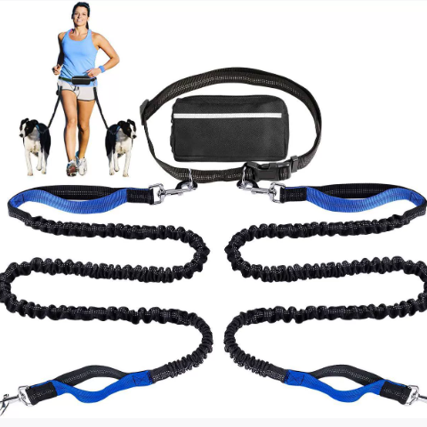 Pet running leash exercise waist bag set