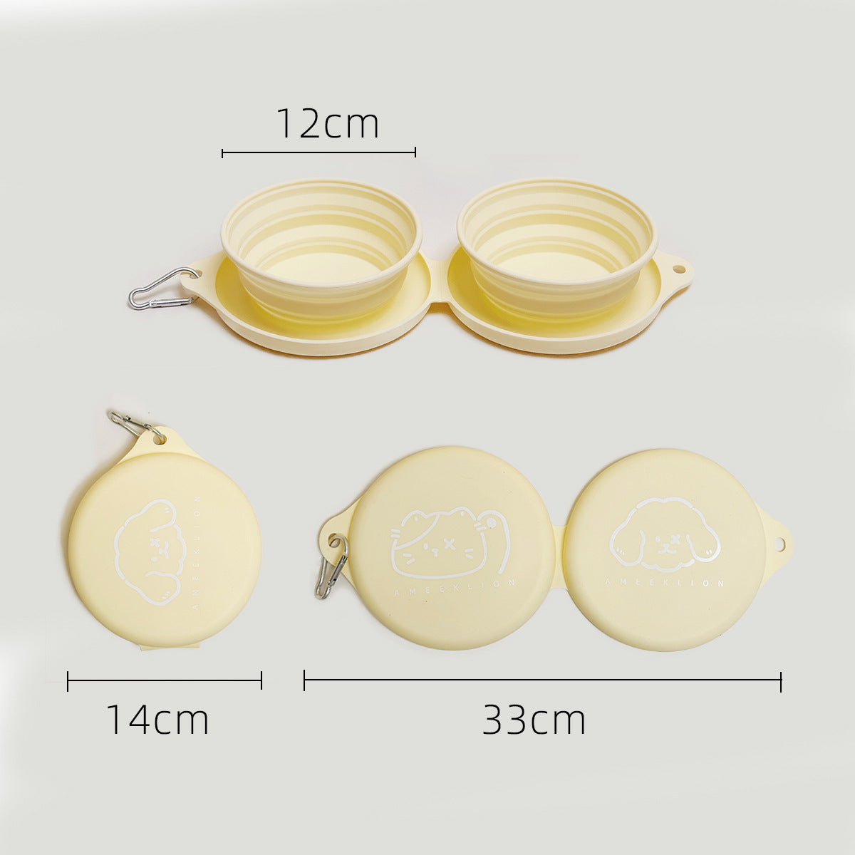 Pet out folding bowl dog outdoor accompanying bowl portable silicone bowl cat drinking food bowl feeding bowl dog basin