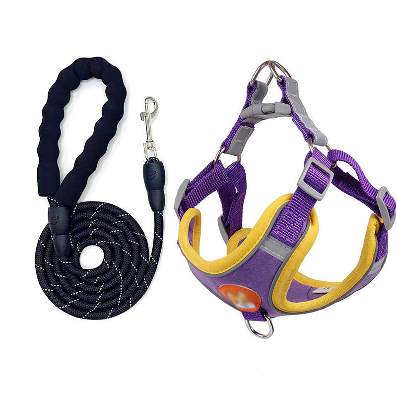 Adjustable Vest Dog Harness with Reflective Rope