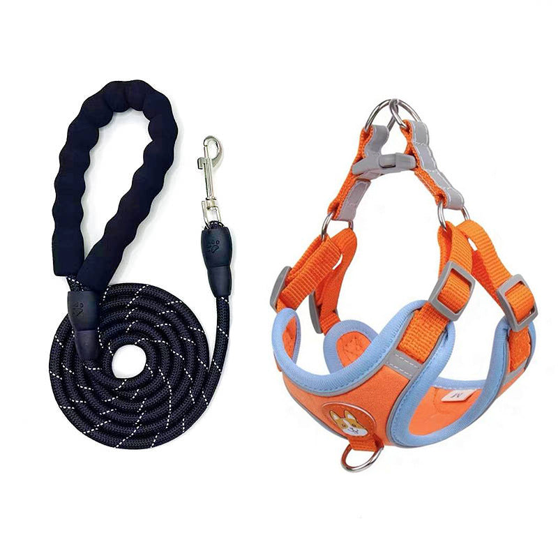 Adjustable Vest Dog Harness with Reflective Rope