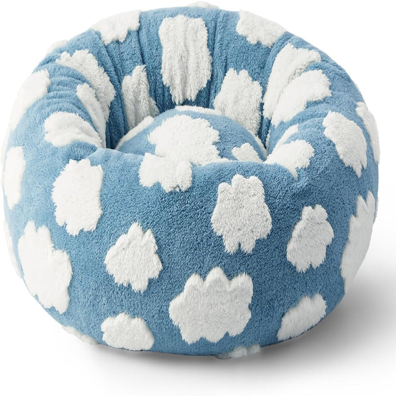 Round Pet Bed Washable Cat Dog Nest
