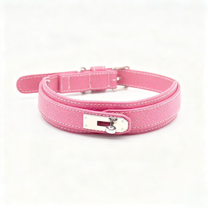 MOQ:200 Leather Dog Collar Leash with Waste Bag