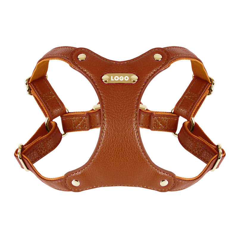 Leather Dog Harness and Leash Set