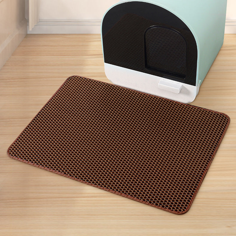 Double-Layer Washable Cat Litter Mat EVA Anti-Slip Pad