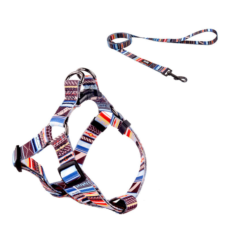 Pet dog collar chest and back leash