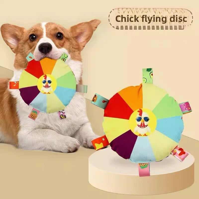 Plush vocal interactive dog frisbee