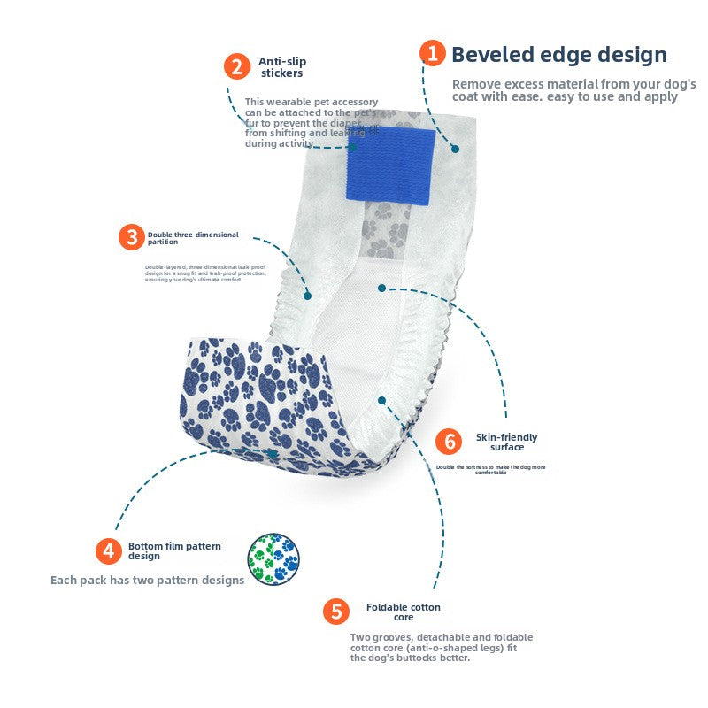 Dono Non-Slip Male Dog Diapers with Wet Wipes