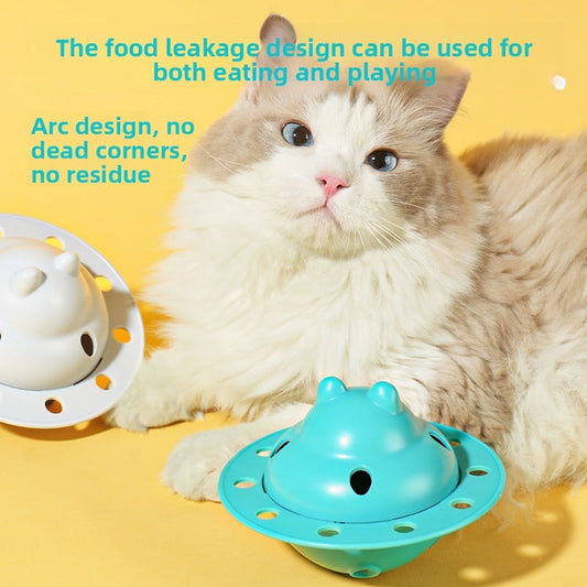 Pet Cat Dog Leakage Food Puzzle Toy Ball Cat Frisbee Saucer Shape Leakage Food Toy Bite Resistant Slow Food