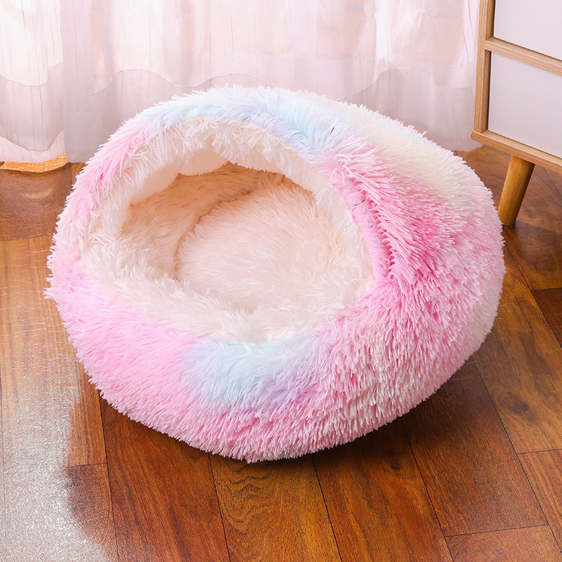 Winter two-in-one super semi-enclosed pet bed