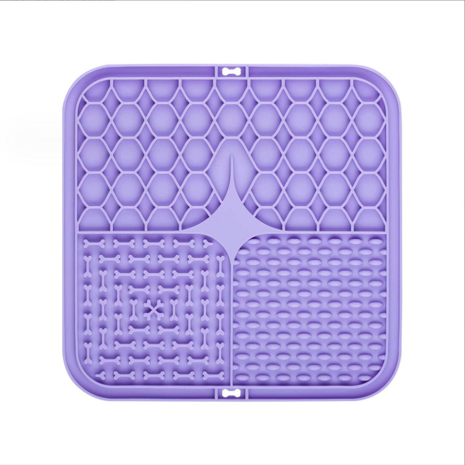 Silicone Pet Licking Mat Slow Feeder with Suction Base ? Anti-Choke Dog/Cat Food Bowl