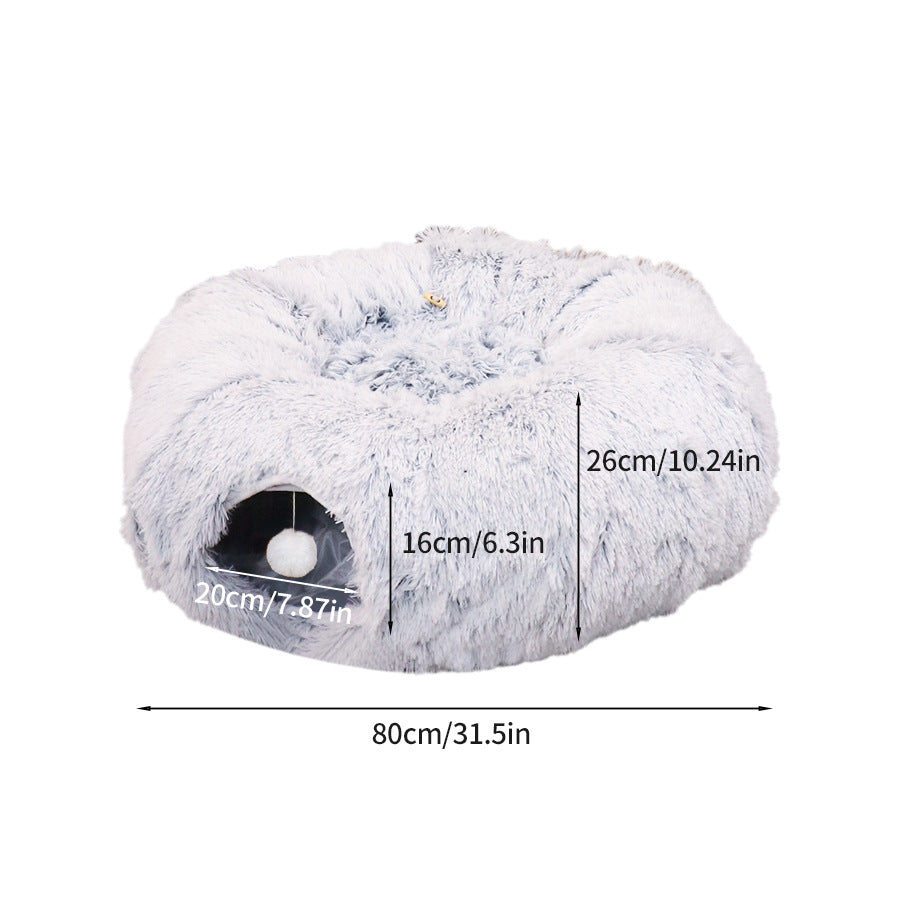 Foldable Plush Cat Tunnel Pet Nest