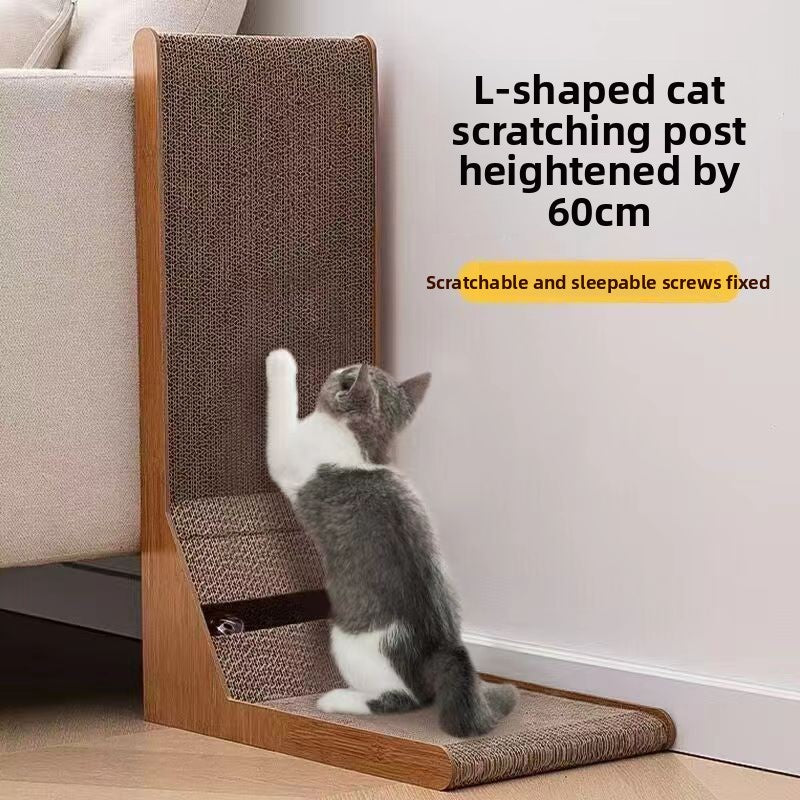 L-Shaped Corrugated Cat Scratching Board