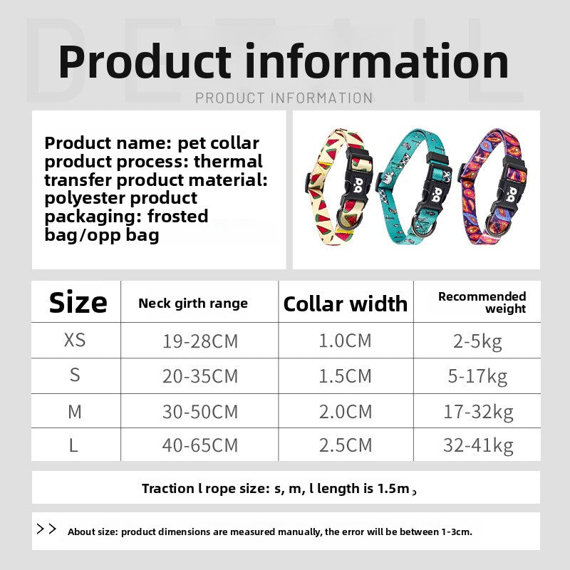 Pet dog collar chest and back leash