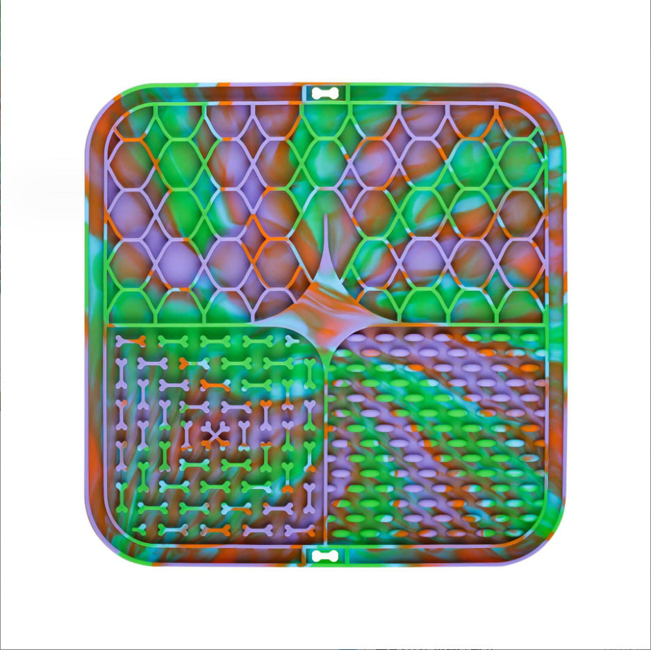 Silicone Pet Licking Mat Slow Feeder with Suction Base ? Anti-Choke Dog/Cat Food Bowl