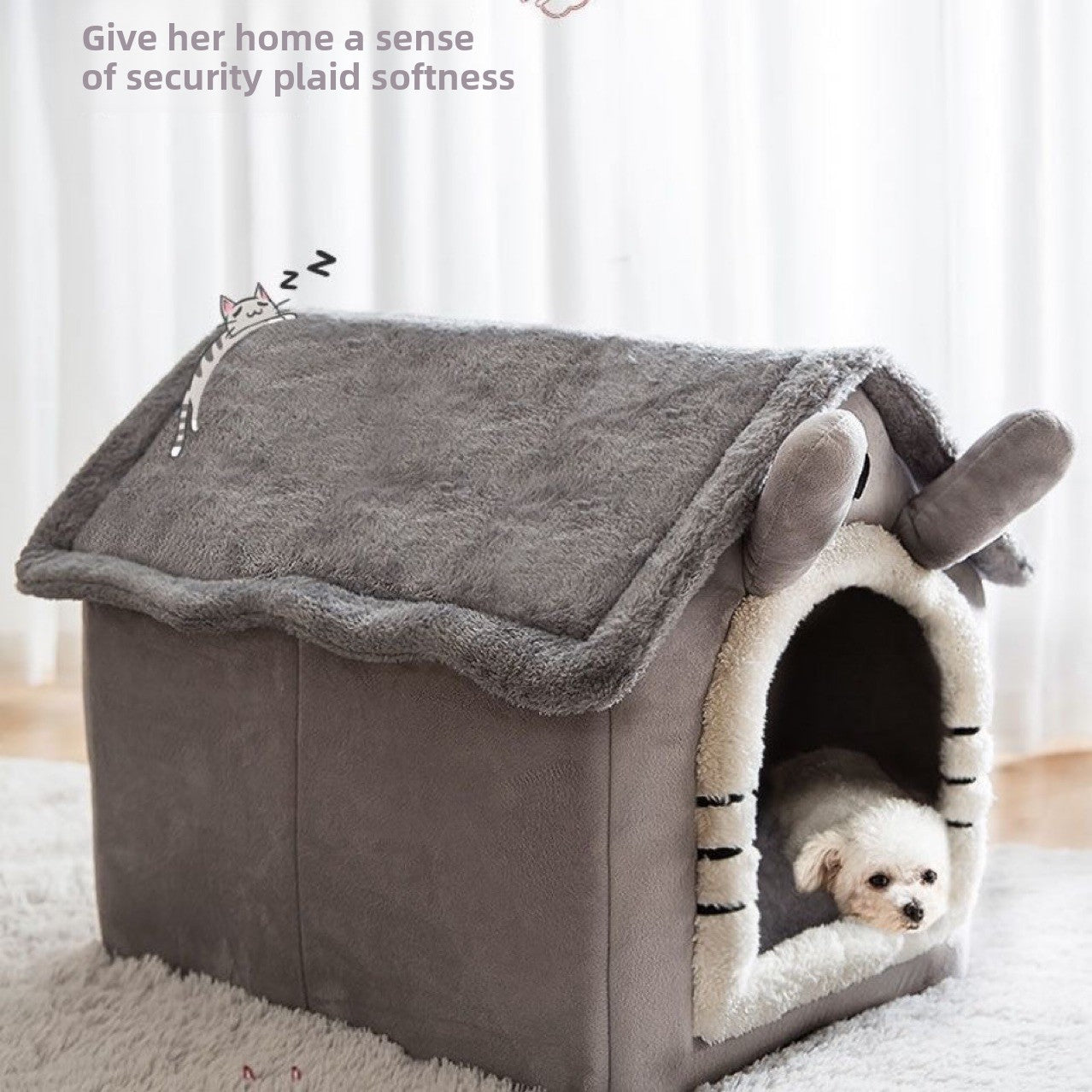 Cat bed house type winter insulation puppy bed cat bed