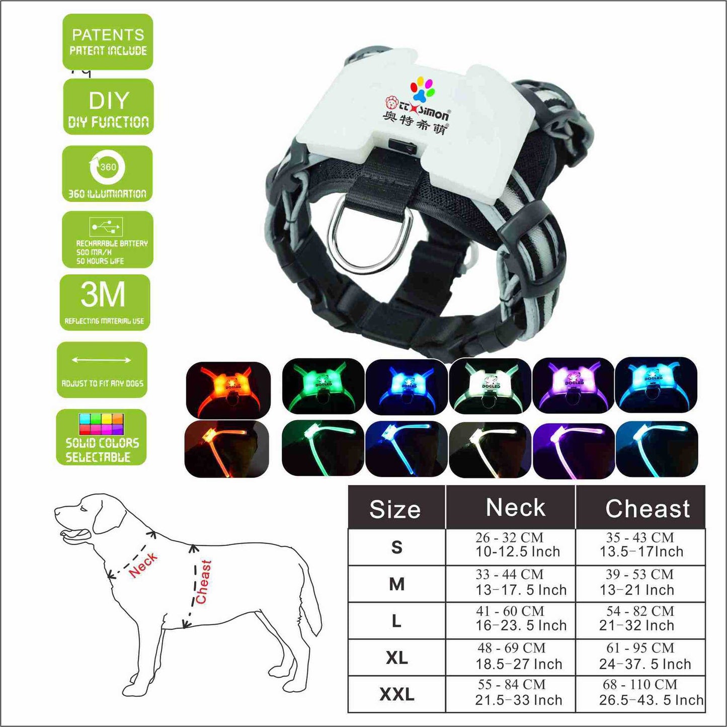 Luminous pet harness