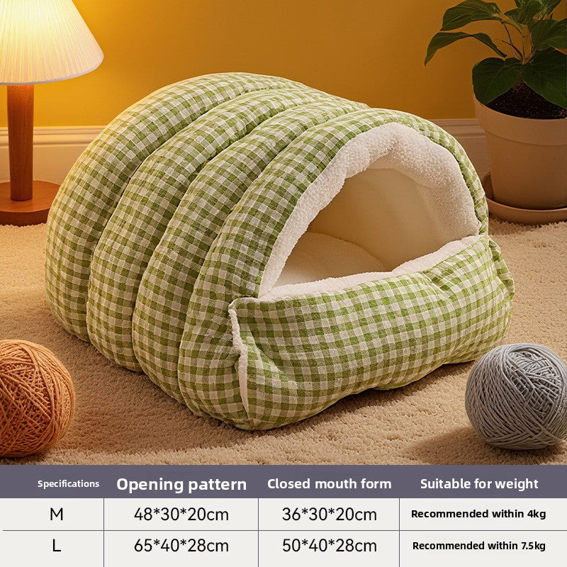 Removable Washable Windproof Cat Dog Bed Enclosed Pet Nest