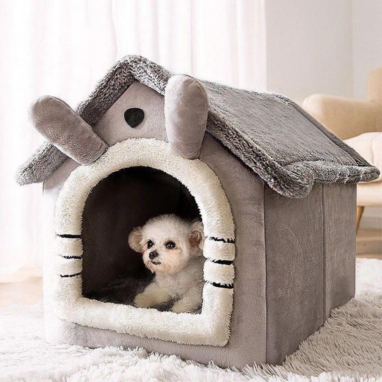 Cat bed house type winter insulation puppy bed cat bed