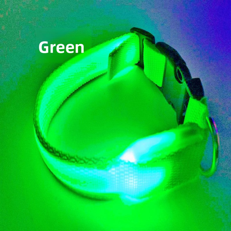USB Rechargeable LED Pet Safety Collar with Adjustable Sizing