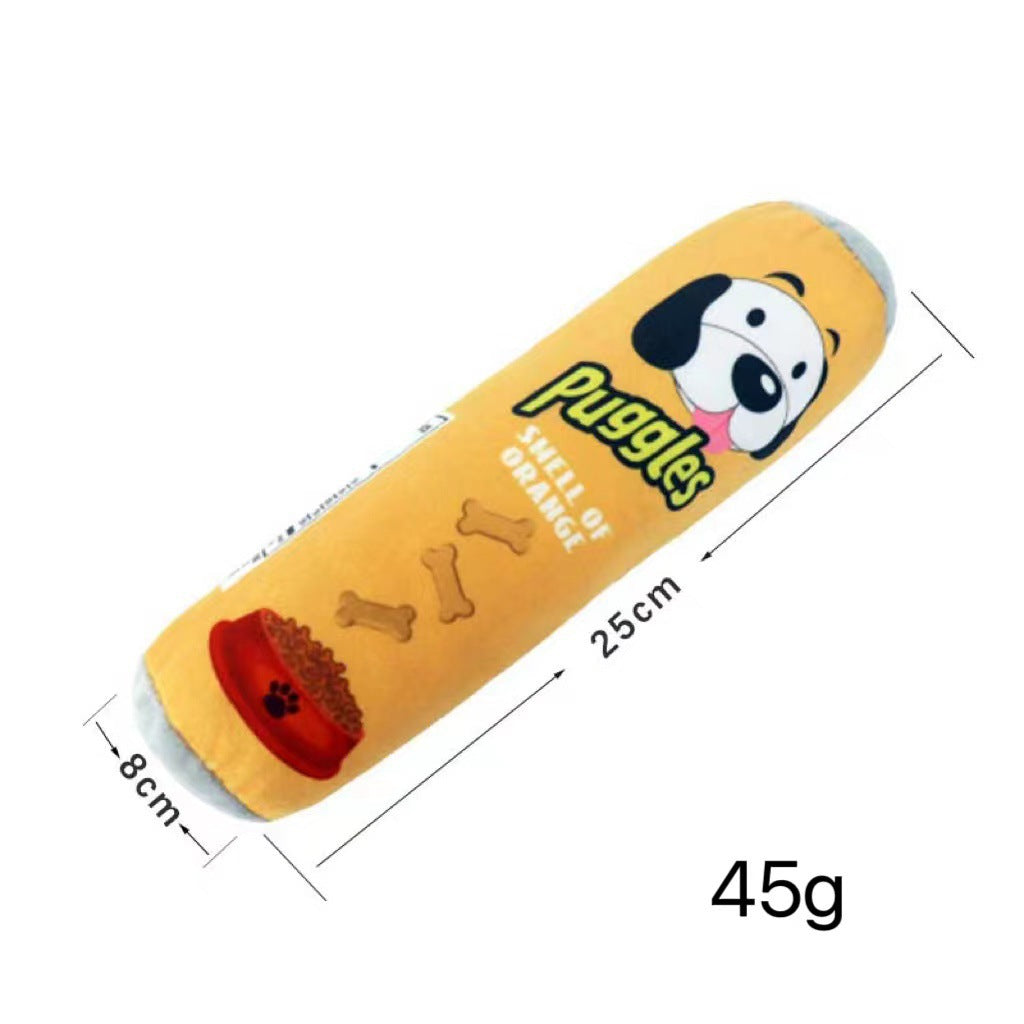Pet Potato Chips Barrel-shaped Sound Toy Bite-resistant BB Dog Plush Toy