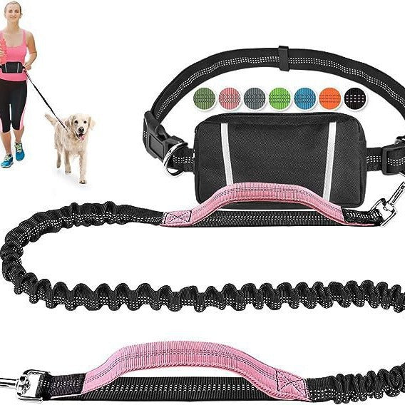 Pet running leash exercise waist bag set