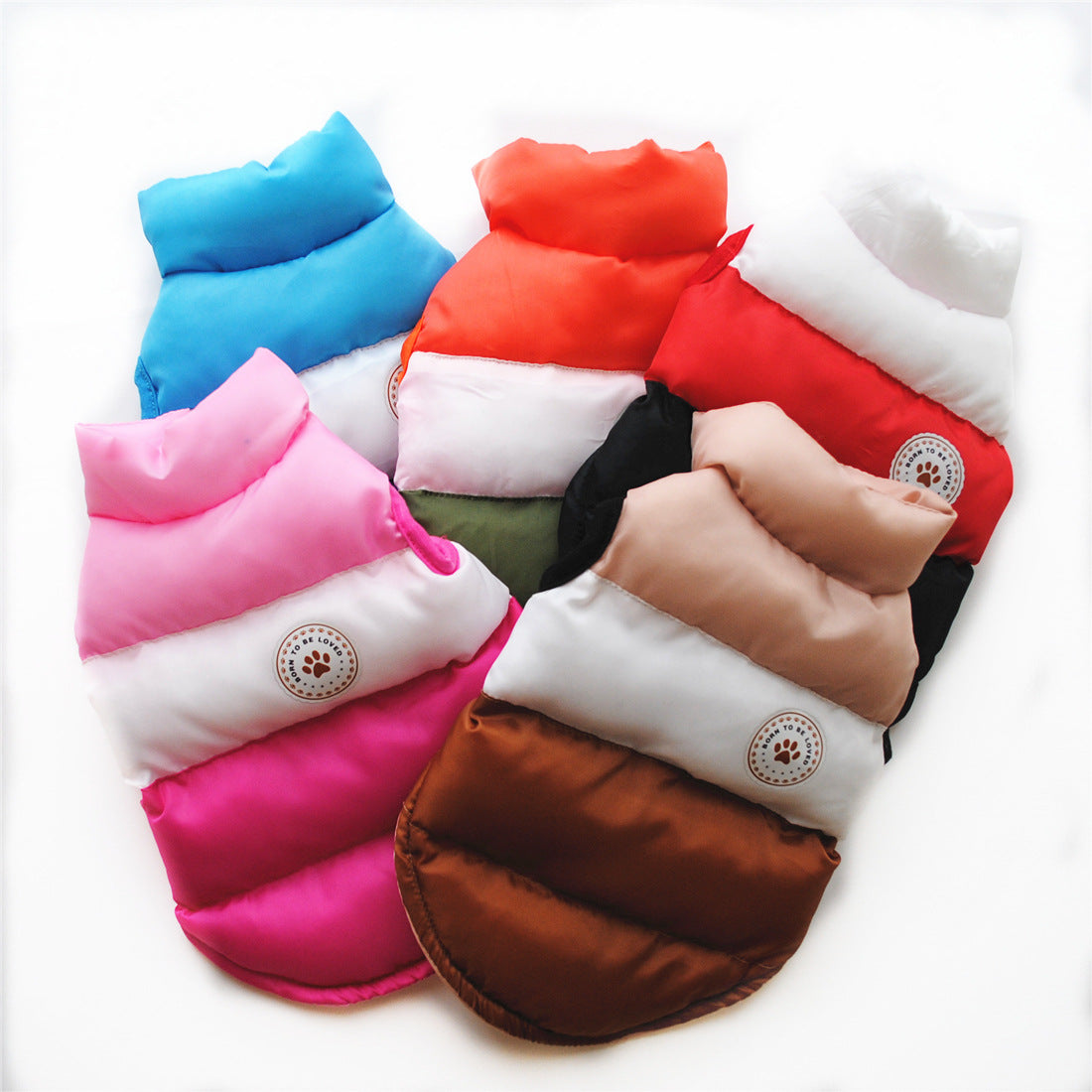Dog multi-color cotton coat