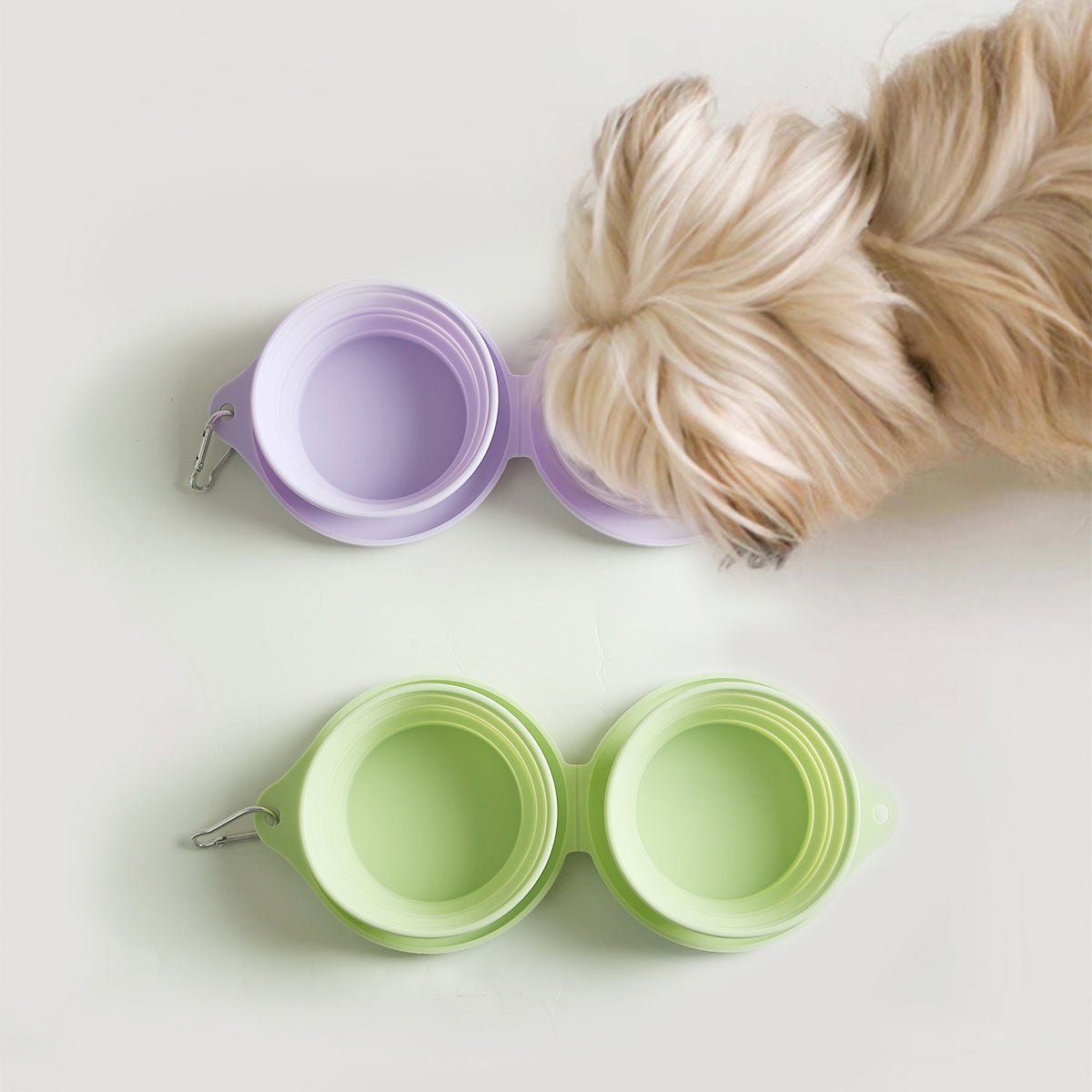 Pet out folding bowl dog outdoor accompanying bowl portable silicone bowl cat drinking food bowl feeding bowl dog basin