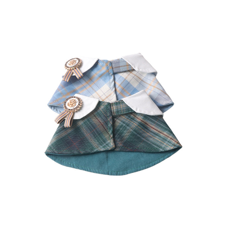 Velcro British checkered pet cape