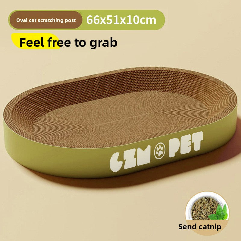 Round Corrugated Cat Scratch Board with Nest and Toys